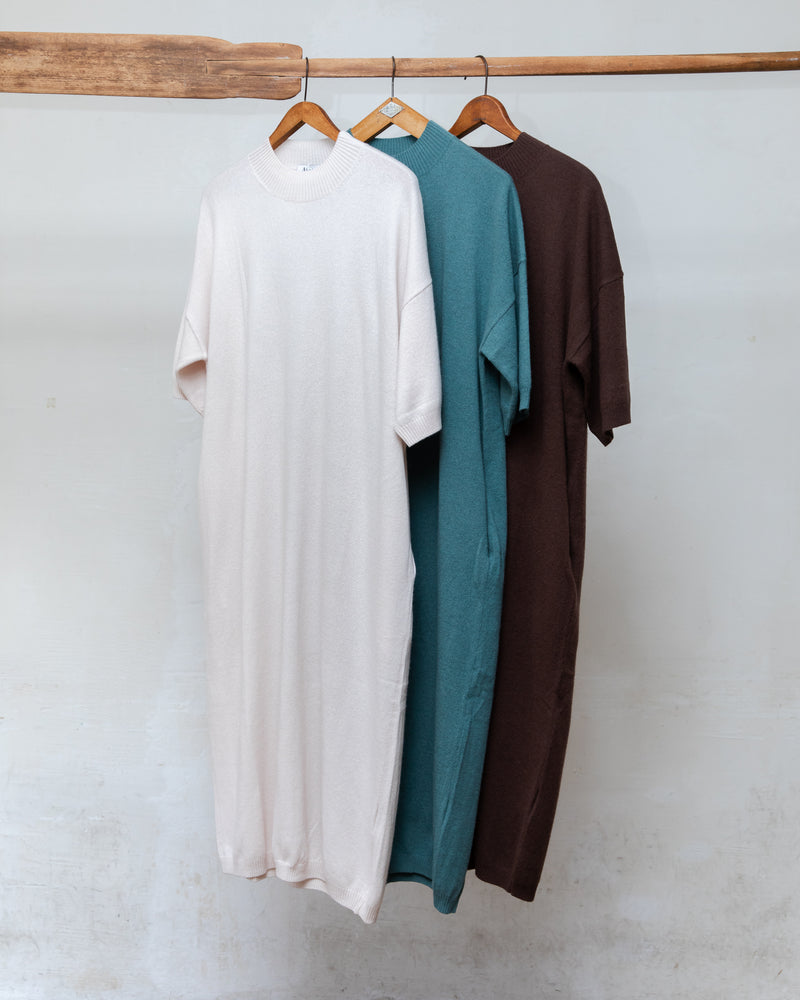 クルーネックニットドレス| ウールカシミア